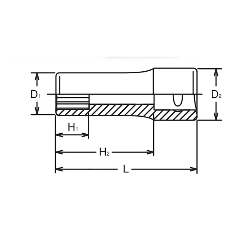1/2 Sq. Dr. Socket 3/8 12 point Length 77mm - Image 2