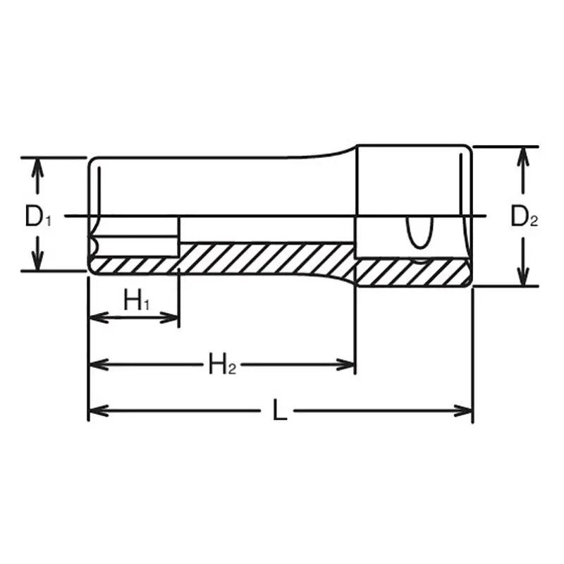 1/2 Sq. Dr. Socket 1.1/8 6 point Length 77mm - Image 2