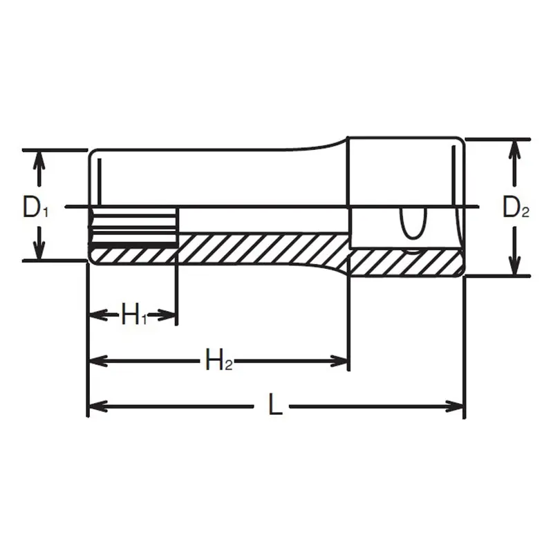 1/4 Sq. Dr. Socket 9/16 12 point Length 50mm - Image 2