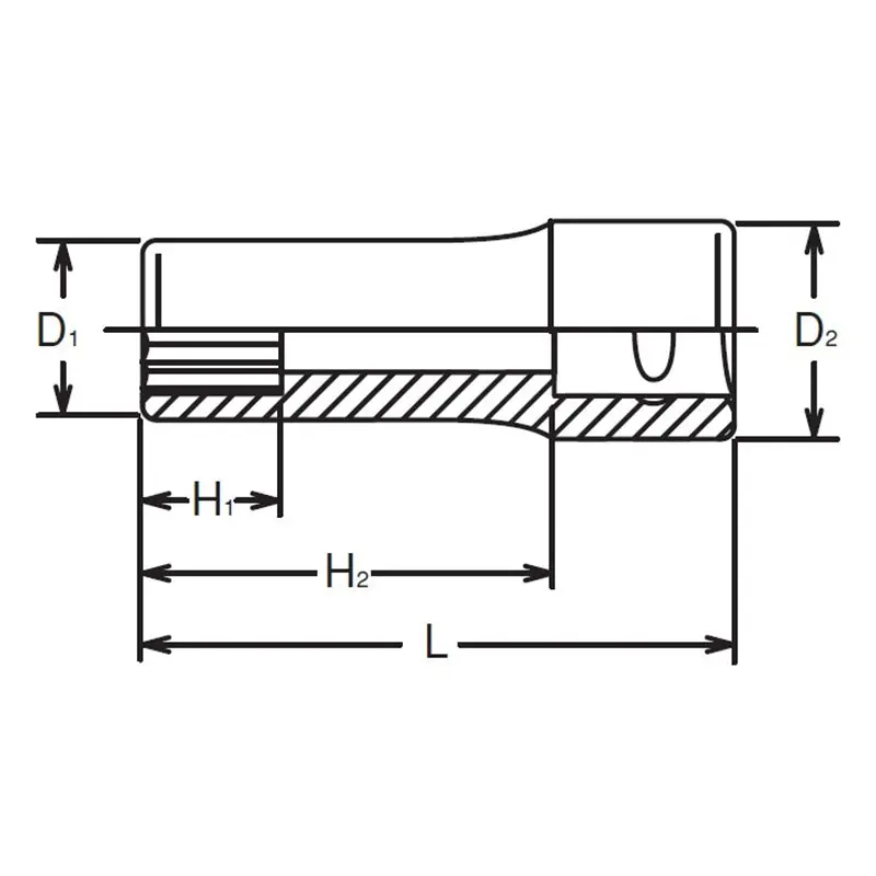 1/4 Sq. Dr. Socket 7/32 6 point Length 50mm - Image 2