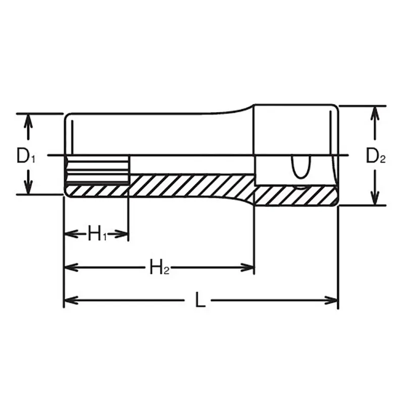 3/8 Sq. Dr. Socket  18mm 12 point Length 55mm - Image 2