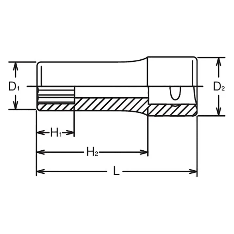 3/8 Sq. Dr. Socket Whitworth 1/4 12 point Length 55mm - Image 2