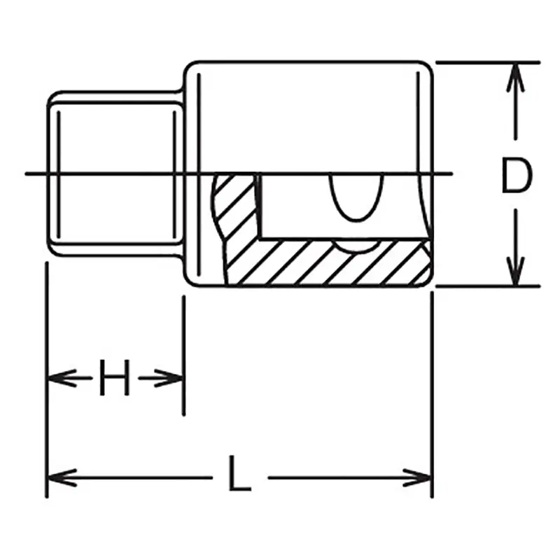 1/2 Sq. Dr. Bit Socket  1/2 Square Length 32mm For Drain Plug - Image 2