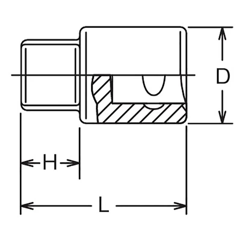 3/8 Sq. Dr. Bit Socket 10mm Square Length 28mm For Drain Plug - Image 2