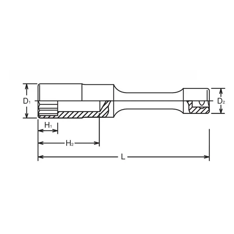 3/8 Sq. Dr. 12-Point 125mm Length Extension Socket - 13mm - Image 2