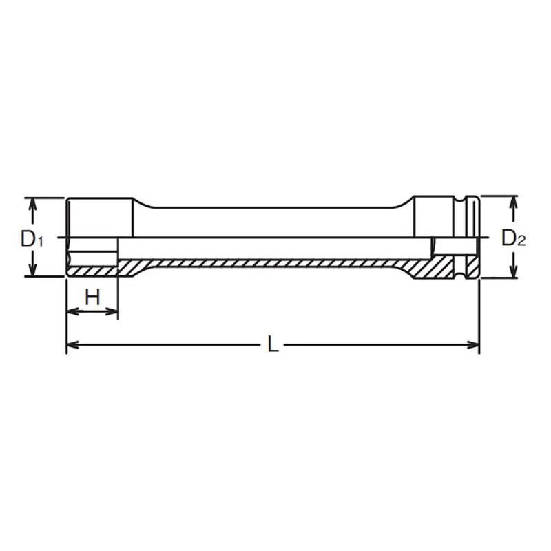 1 Sq. Dr. Extra Long Wheel Nut Socket 38mm 6 point Length 400mm - Image 2