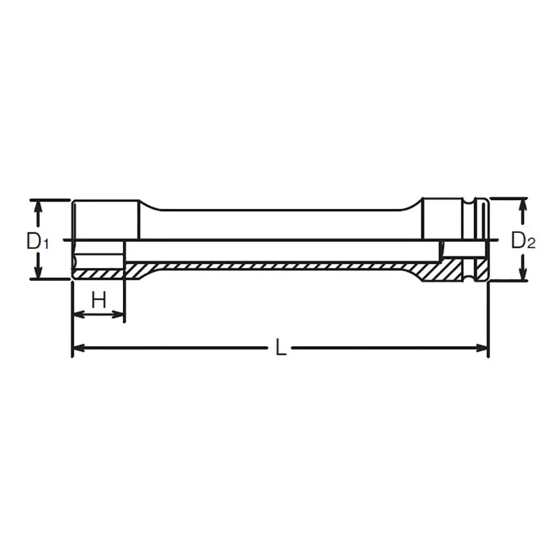3/4 Sq. Dr. Extra Long Wheel Nut Socket  36mm 6 point Length 400mm - Image 2