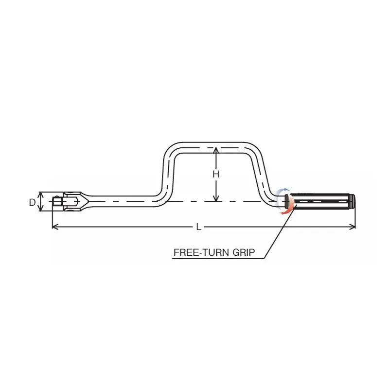 1/2 Sq. Dr. Flexible Speed Wrench    Length 450mm  Free Turn Grip - Image 2