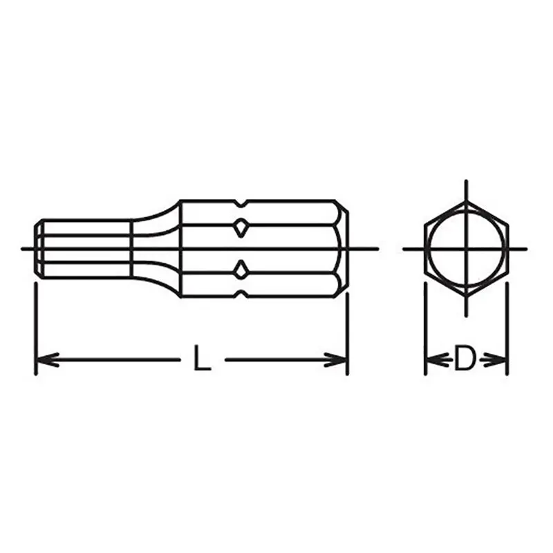 5/16 Hex Dr. Bit 10mm Hex Length 32mm - Image 2