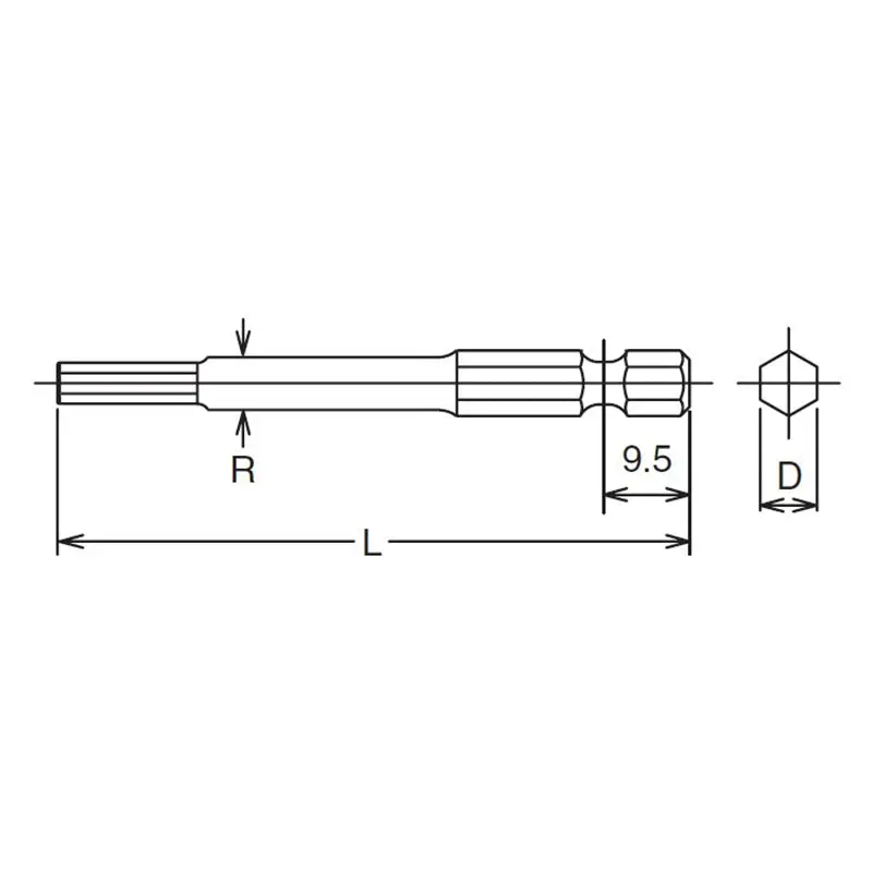 1/4 Hex Dr. Bit 2.5mm Hex Length 100mm - Image 2