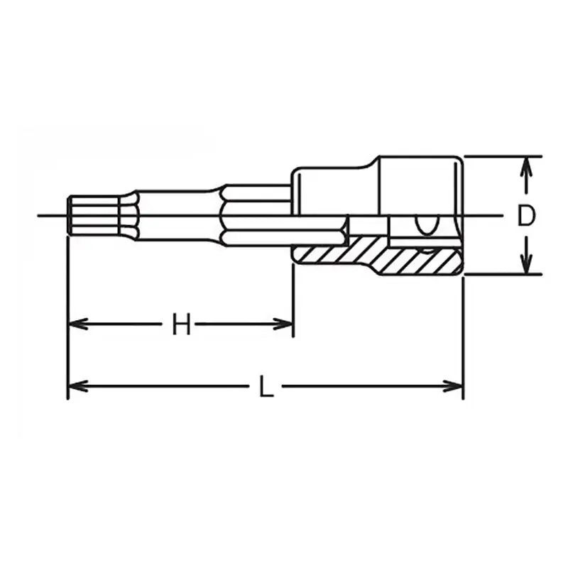 1/2 Sq. Dr. Bit Socket  3/16 Hex Length 60mm - Image 2