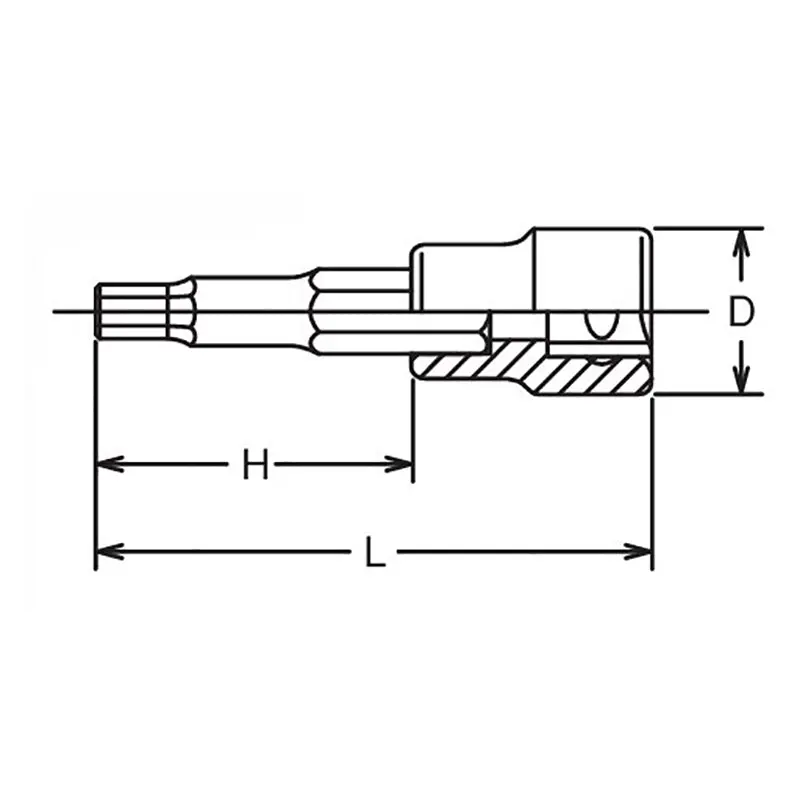 1/2 Sq. Dr. Bit Socket  9/16 Hex Length 60mm - Image 2