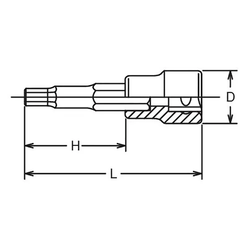 3/8 Sq. Dr. Bit Socket 11mm Hex Length 100mm - Image 2