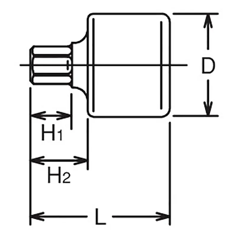 3/8 Sq. Dr. Bit Socket  14mm Hex Length 25mm - Image 2