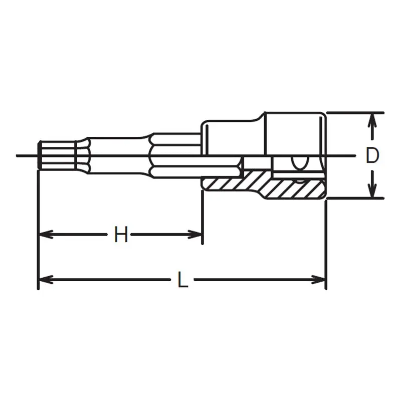 3/8 Sq. Dr. Bit Socket 9/32 Hex Length 50mm - Image 2