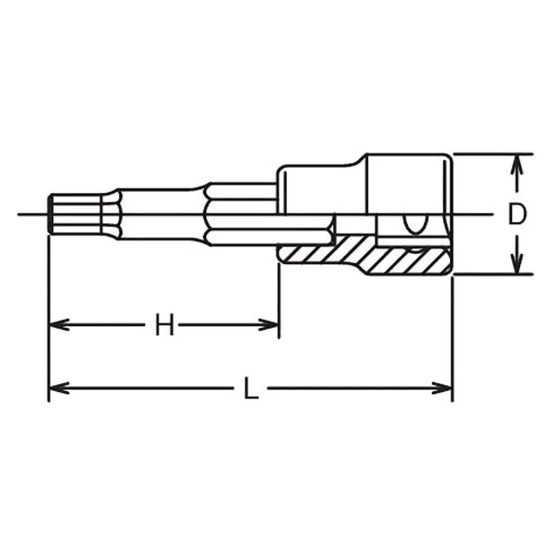 3/8 Sq. Dr. Bit Socket  9mm Hex Length 38mm - Image 2