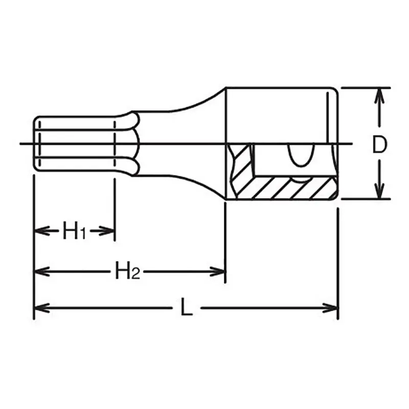 1/2 Sq. Dr. Bit Socket 11/32 Hex Length 100mm - Image 2