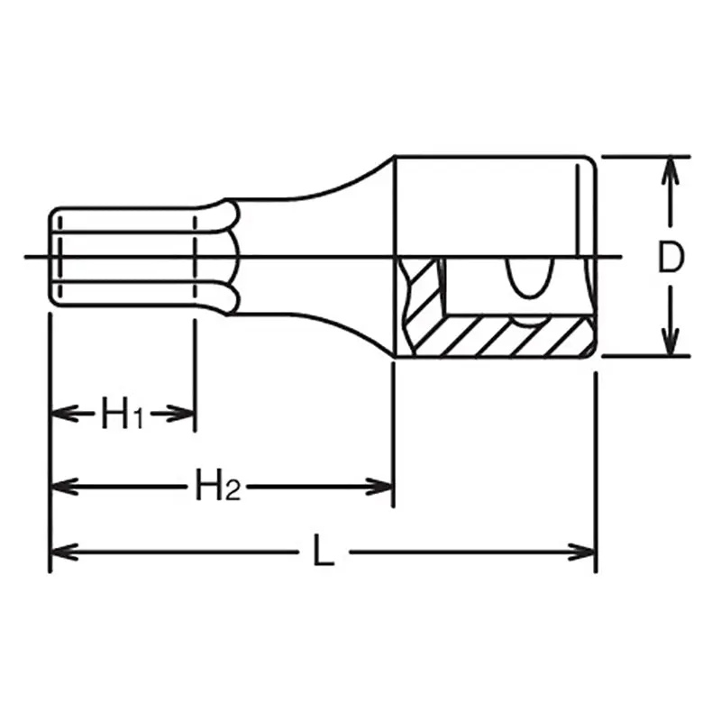 1/2 Sq. Dr. Bit Socket 15mm Hex Length 100mm - Image 2