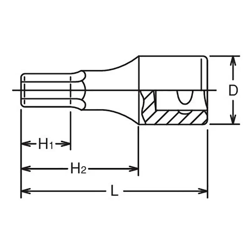 1/2 Sq. Dr. Bit Socket  17mm Hex Length 43mm - Image 2