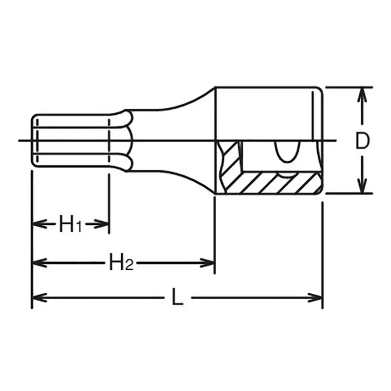 1/2 Sq. Dr. Bit Socket 21mm Hex Length 43mm - Image 2