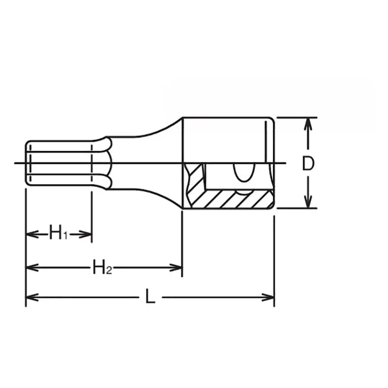 1 Sq. Dr. Bit Socket 32mm Hex Length 80mm - Image 2