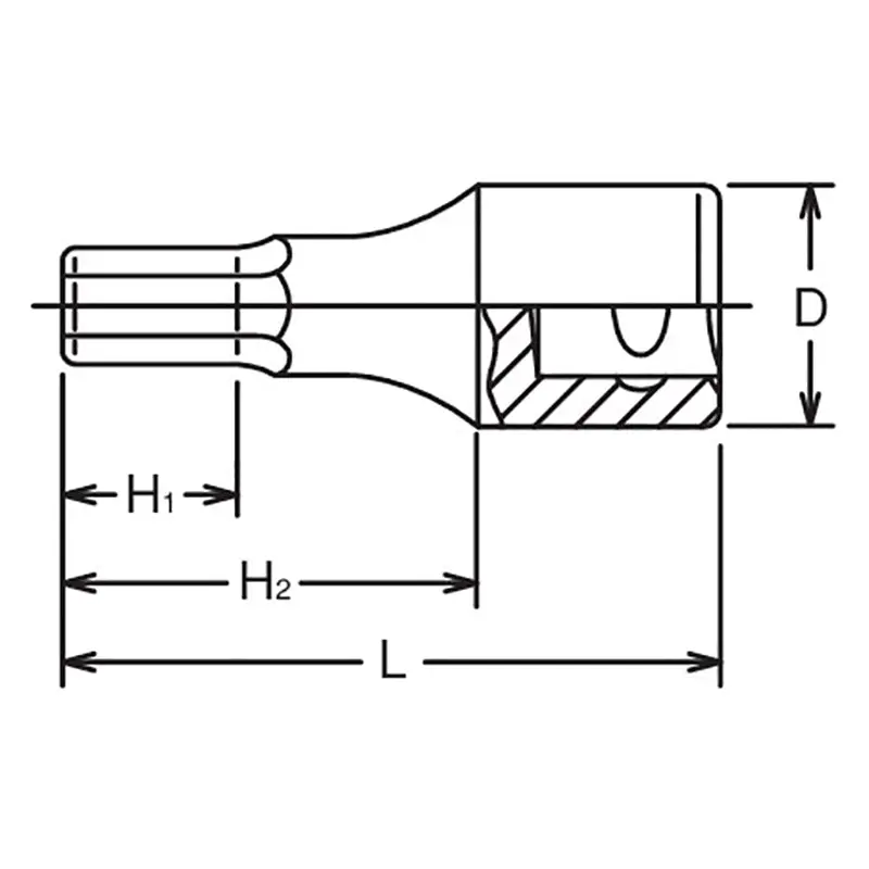3/8 Sq. Dr. Bit Socket  9/16 Hex Length 75mm - Image 2