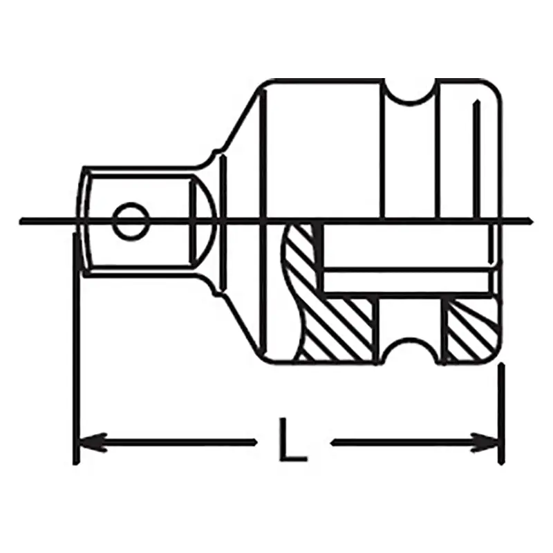 1/2 Sq. Dr. Adaptor  3/8 Square Length 37.5mm Pin type - Image 2