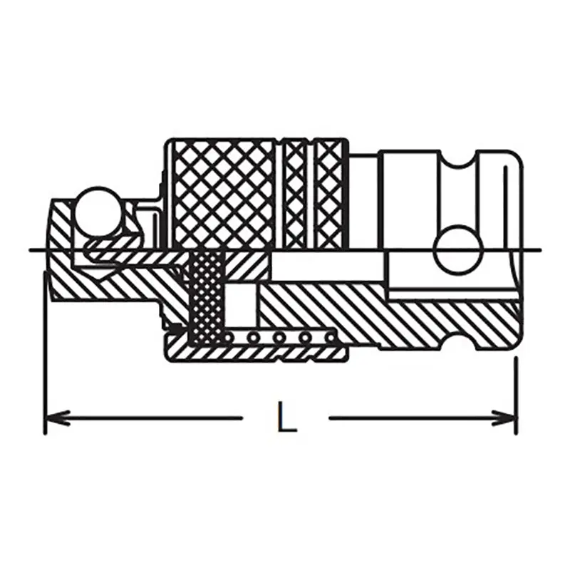 1/4 Sq. Dr. Adaptor 1/4 Square Length 35mm Locking Quick Release - Image 2