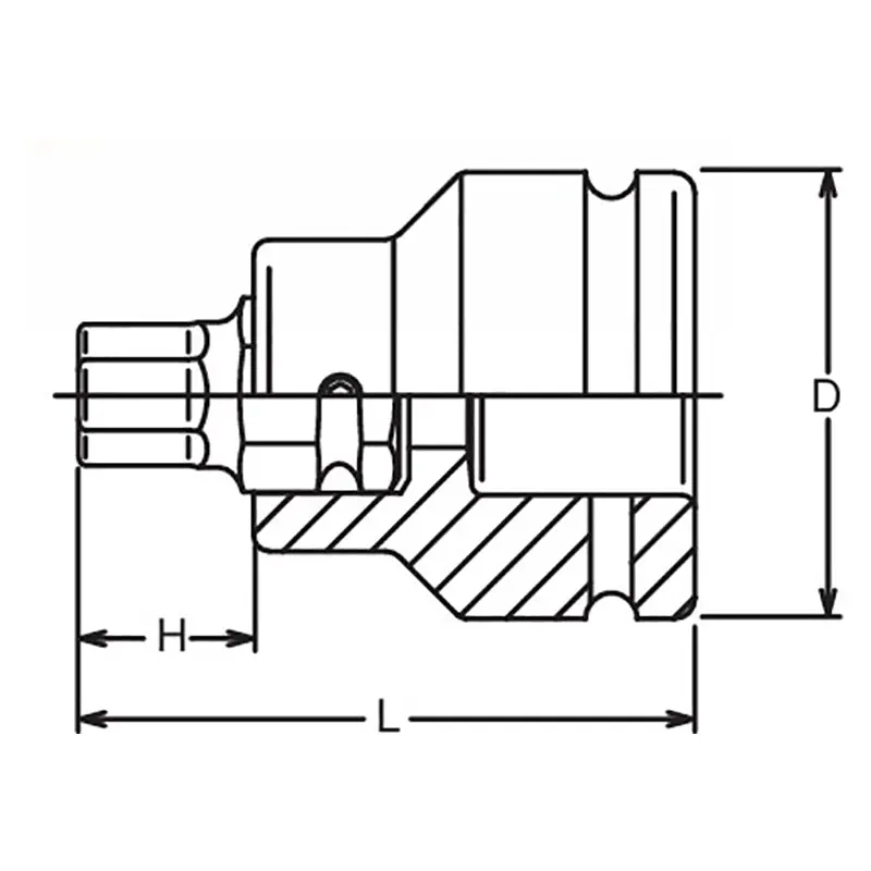 1.1/2 Sq. Dr. Bit Socket  24mm Hex Length 115mm - Image 2