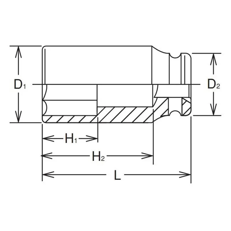 1.1/2 Sq. Dr. Socket  120mm 6 point Length 205mm - Image 2