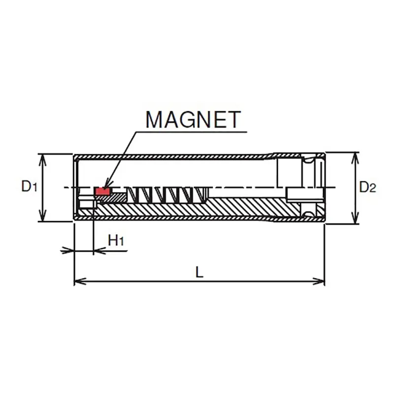1/2 Sq. Dr. Socket with Plastic Protector 17mm Slide Magnet Length 80mm Turnable POM cover - Image 2
