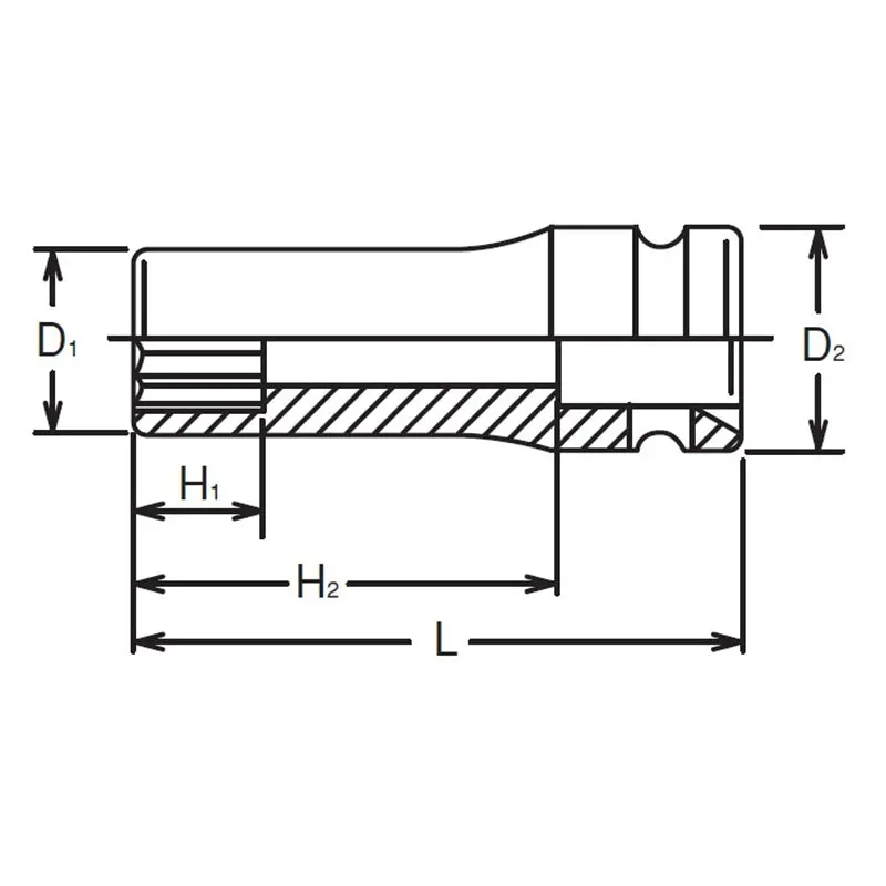 1/2 Sq. Dr. Socket 26mm 12 point Length 85mm - Image 2