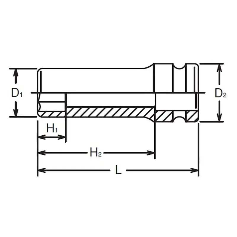 1/2 Sq. Dr. Socket 1.7/16 6 point Length 85mm - Image 2