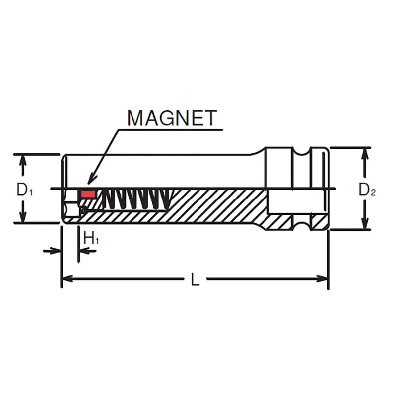 1/2 Sq. Dr. Socket 13mm Sliding Magnet - Image 3