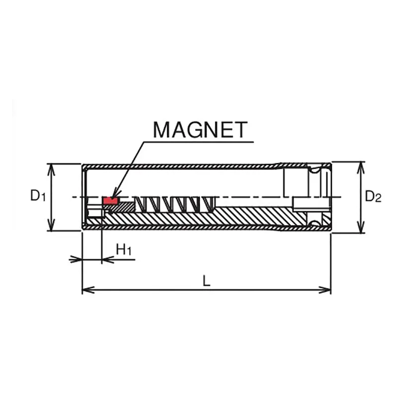 1/2 Sq. Dr. Socket with Plastic Protector  13mm Slide Magnet Length 80mm  Turnable POM cover - Image 2