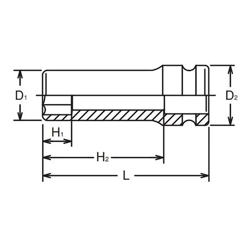 1/4 Sq. Dr. Socket 10mm 6 point Length 48mm - Image 2