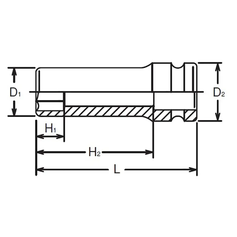 3/4 Sq. Dr. Socket  1.11/16 6 point Length 100mm - Image 2