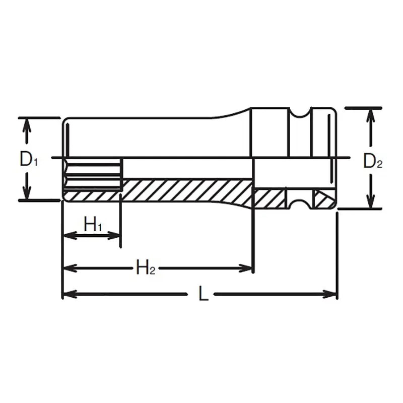 3/4 Sq. Dr. Socket 38mm 12 point Length 100mm - Image 2