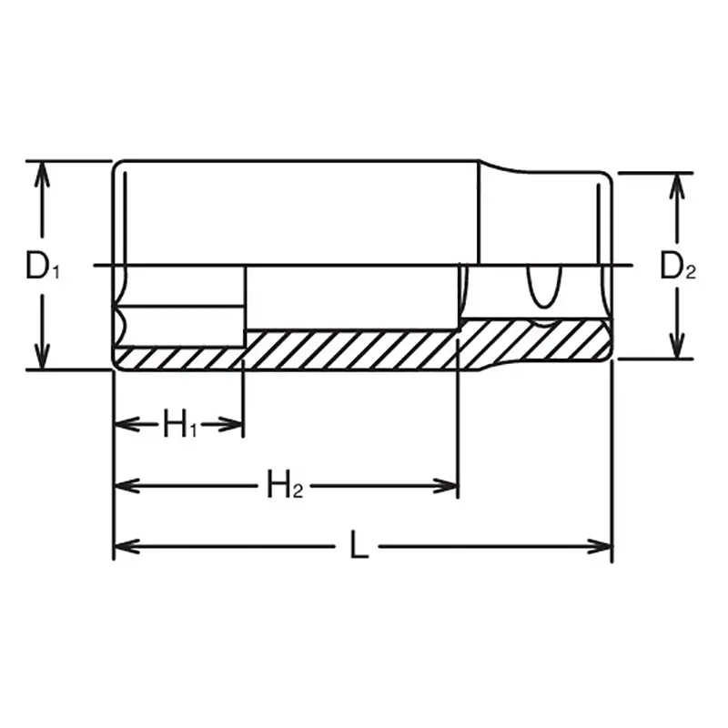 3/4 Sq. Dr. Socket 53mm 6 point Length 100mm - Image 2