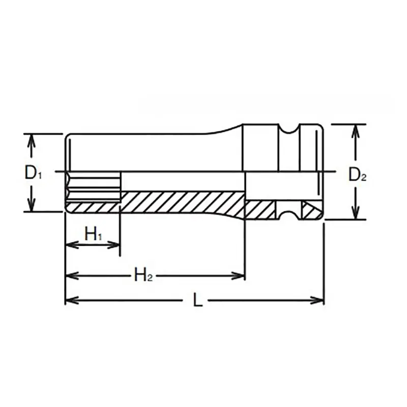3/8 Sq. Dr. Socket  11mm 12 point Length 80mm Thin walled - Image 2