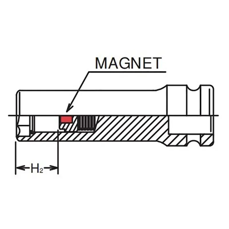 3/8 Sq. Dr. Socket 8mm 6 point Length 80mm Slide Magnet - Image 2
