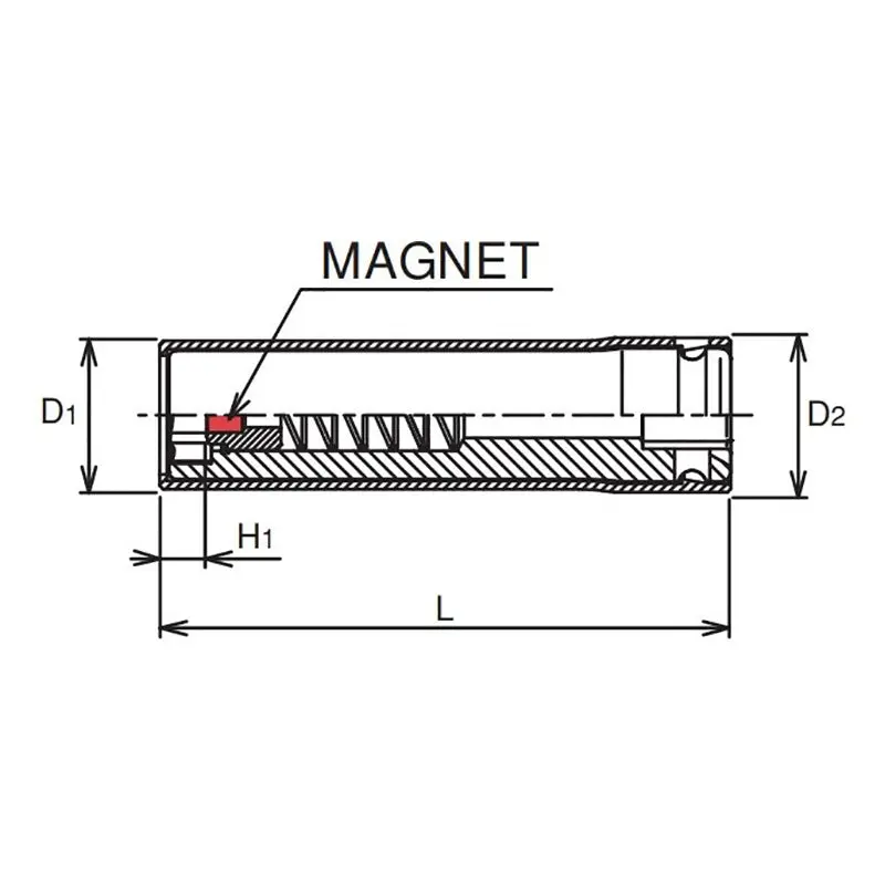 3/8 Sq. Dr. Socket with Plastic Protector 8mm 6 point Length 80mm Slide Magnet Turnable POM cover - Image 2