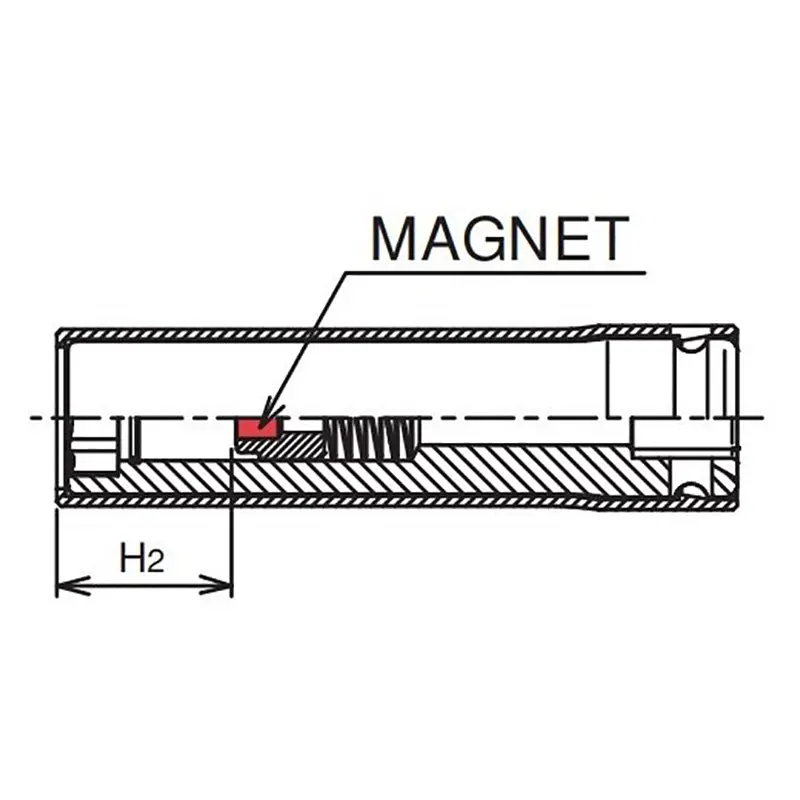 3/8 Sq. Dr. Socket with Plastic Protector 8mm 6 point Length 80mm Slide Magnet Turnable POM cover - Image 3