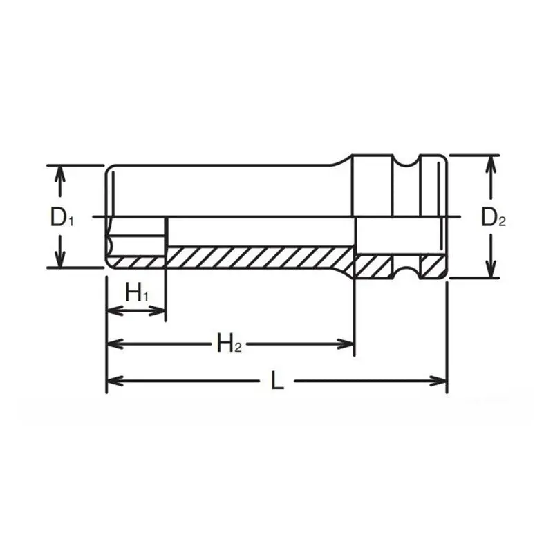 3/8 Sq. Dr. Socket 5/16 6 point Length 80mm Thin walled - Image 2