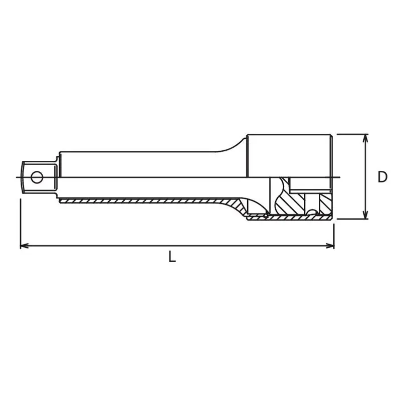 1/2 Sq. Dr. Extension Bar with Plastic Protector Length 125mm Pin type Turnable POM cover - Image 2