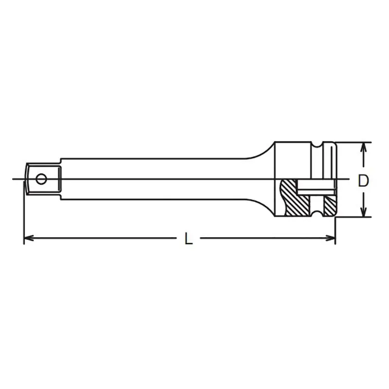 1/4 Sq. Dr. Extension Bar Length 55mm Hole type - Image 2