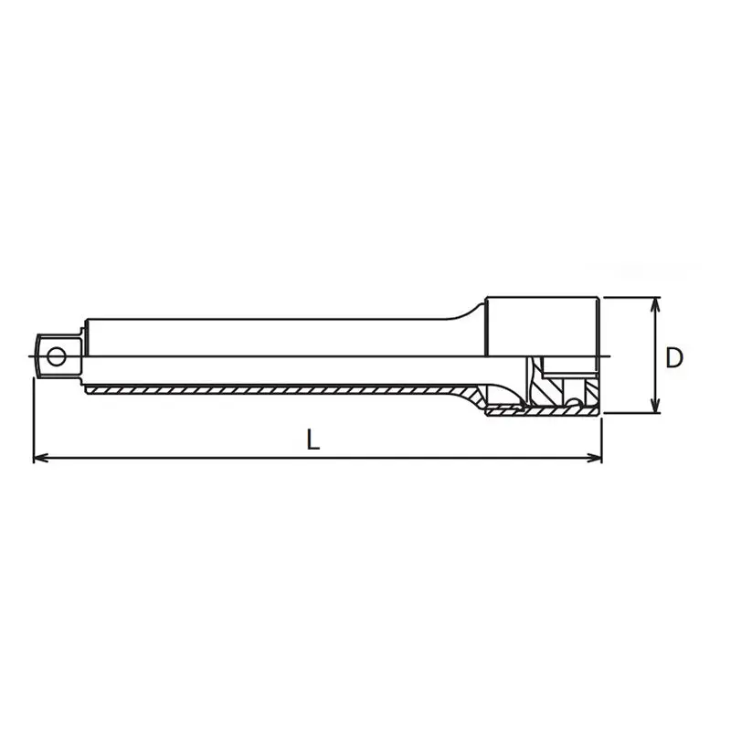 3/8 Sq. Dr. Extension Bar with Plastic Protector    Length 125mm Pin type Turnable POM cover - Image 2