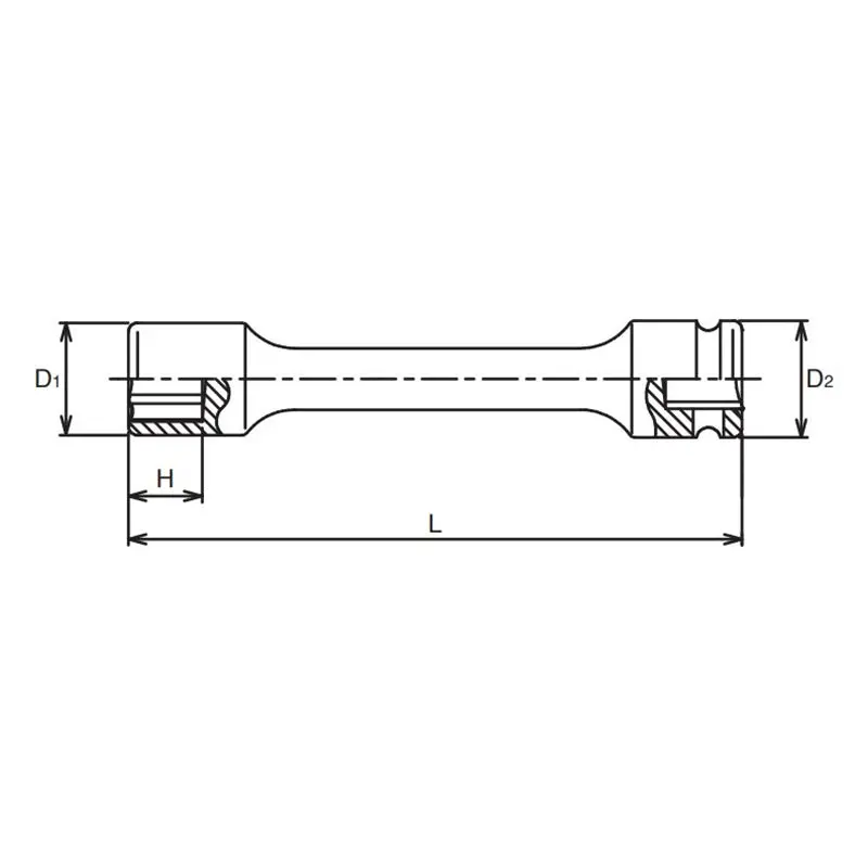 1/2 Sq. Dr. Extension Socket 10mm 6 point Length 250mm - Image 2