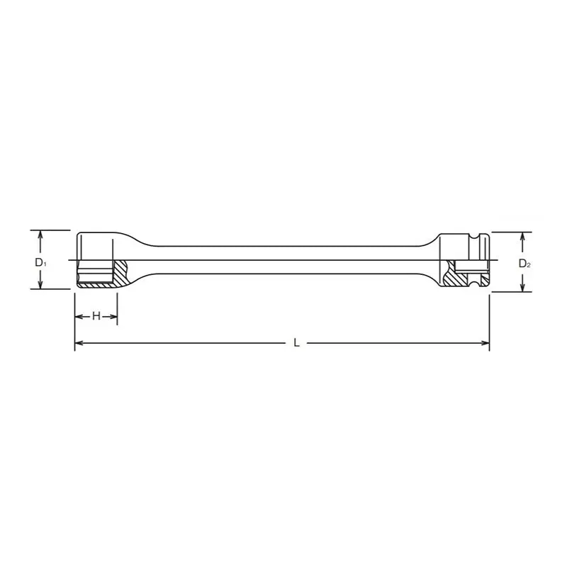 3/8 Sq. Dr. Extension Socket 9/16 6 point Length 150mm For Prop Shaft - Image 2