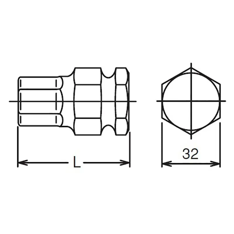 32mm Hex Dr. Bit 19mm Hex Length 60mm - Image 2